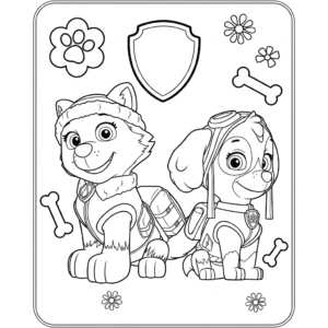 hình tô màu Đội chó cứu hộ in ngay