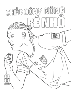 download hình tô màu Erling Haaland cho bé