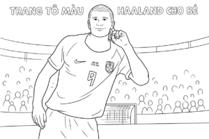 hình tô màu Erling Haaland cho bé 5 tuổi