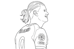 hình tô màu Erling Haaland cho bé 3 tuổi