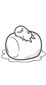 tranh tô màu Gudetama cho bé 3 tuổi miễn phí