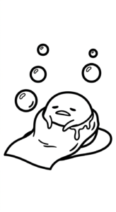 hình tô màu Gudetama cho bé đơn giản