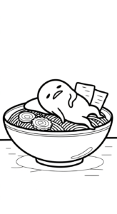 hình tô màu Gudetama cho bé 4 tuổi