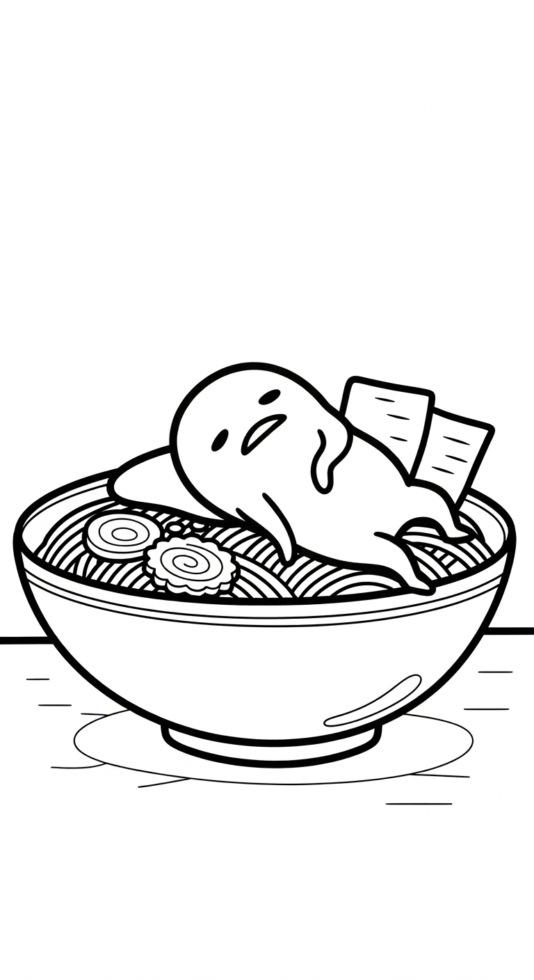 hình tô màu Gudetama cho bé 4 tuổi