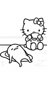 tranh tô màu Gudetama cho bé 7 tuổi miễn phí