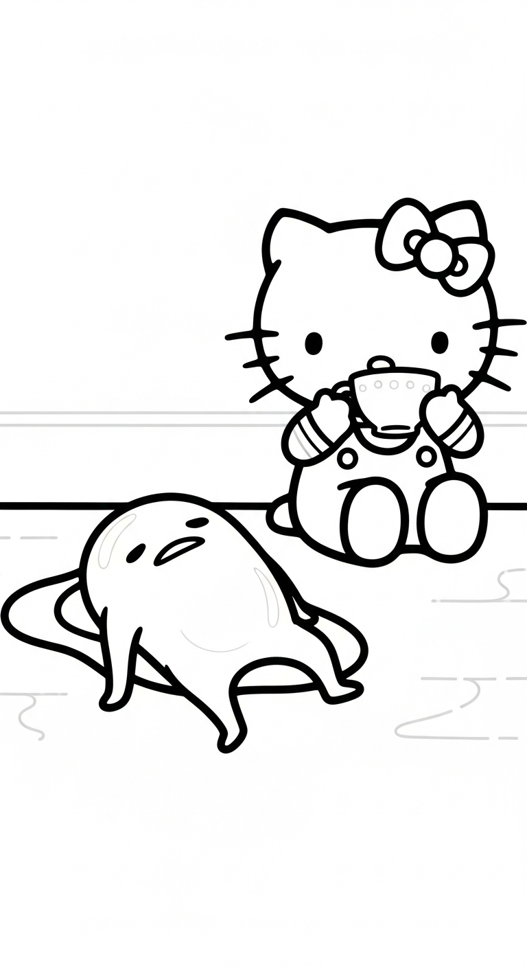 tranh tô màu Gudetama cho bé 7 tuổi miễn phí