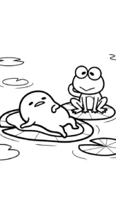 hình tô màu Gudetama cho bé đơn giản