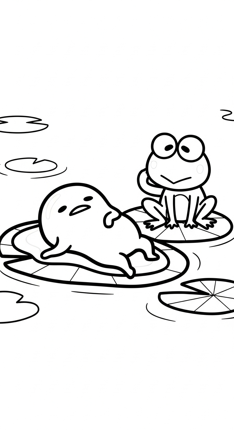 hình tô màu Gudetama cho bé đơn giản 1