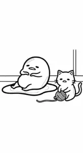 tranh tô màu Gudetama cho bé đơn giản