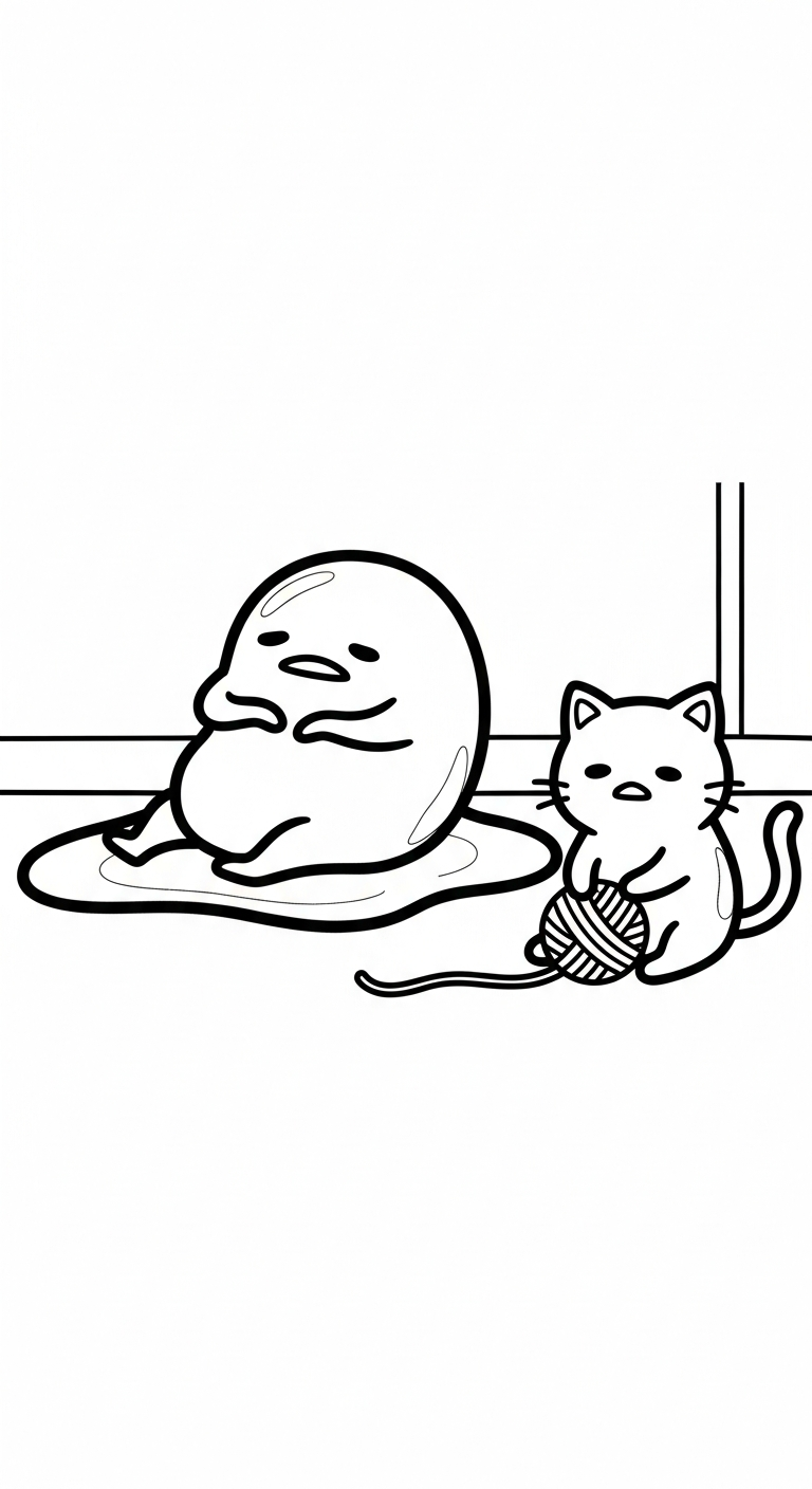 tranh tô màu Gudetama cho bé đơn giản 1