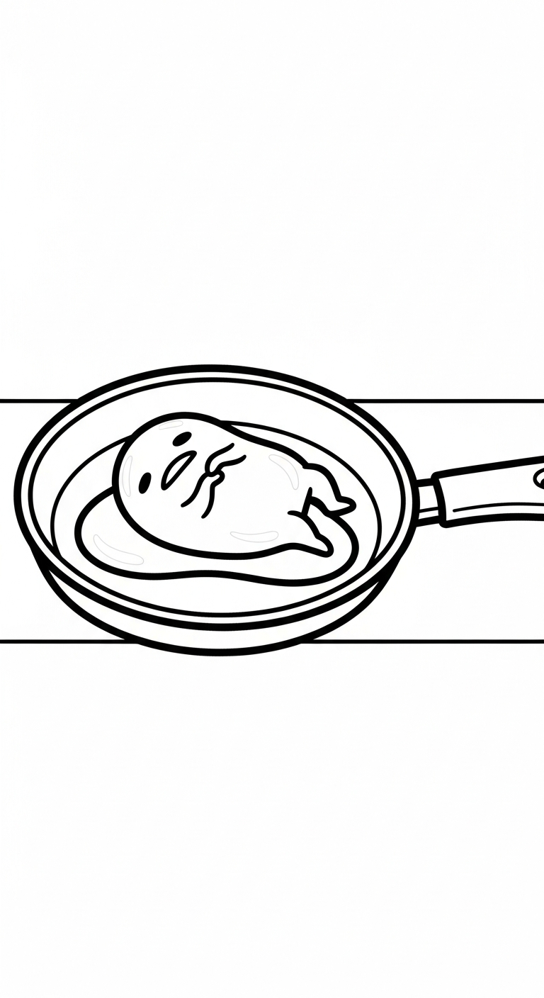 in tranh tô màu Gudetama cho bé 3 tuổi