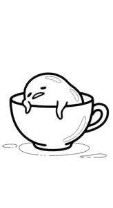 hình tô màu Gudetama cho bé 8 tuổi miễn phí