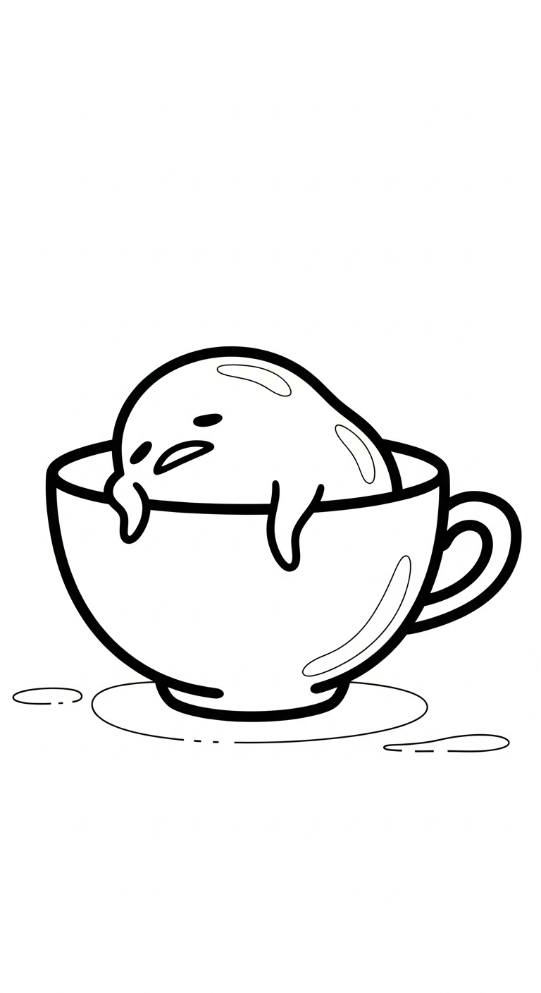 hình tô màu Gudetama cho bé 8 tuổi miễn phí