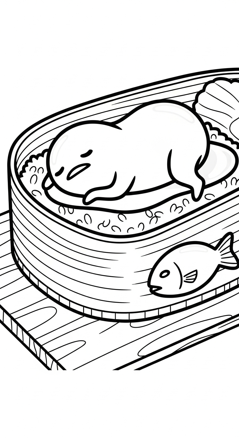 tải tranh tô màu Gudetama cho bé 6 tuổi