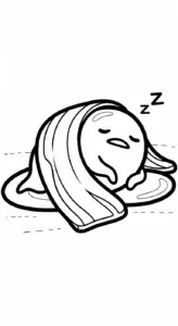 in hình Gudetama cho bé tập tô