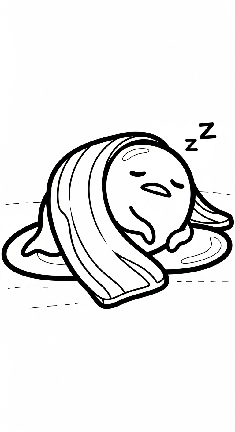 in hình Gudetama cho bé tập tô