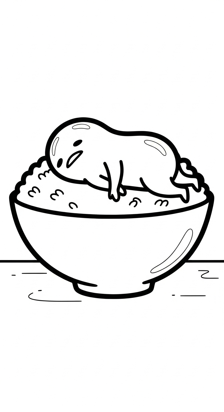 tải hình tô màu Gudetama cho bé 4 tuổi