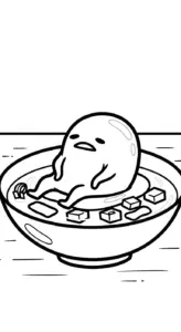 file hình tô màu Gudetama cho bé 4-5 tuổi