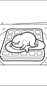 in tranh tô màu Gudetama cho bé 3 tuổi