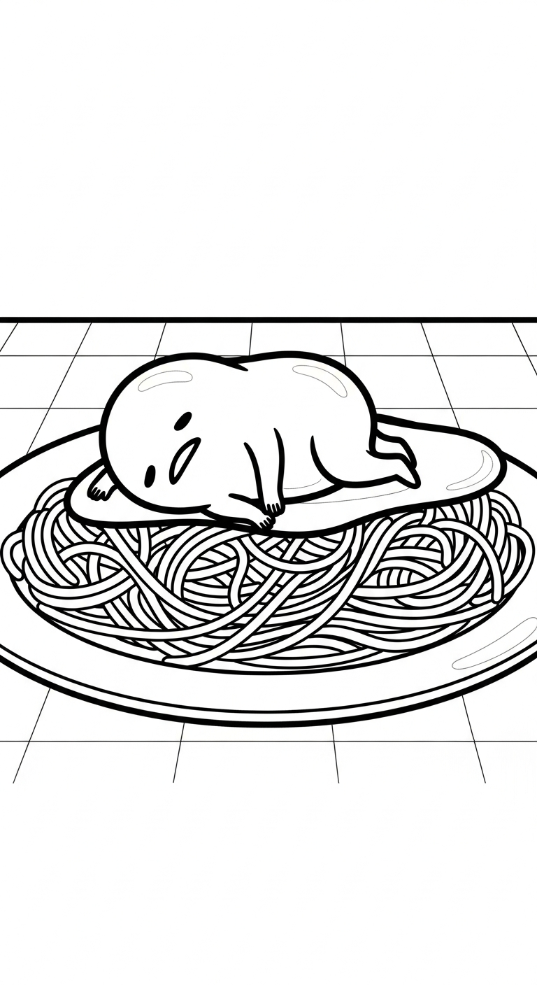 hình tô màu Gudetama cho bé mới nhất 1