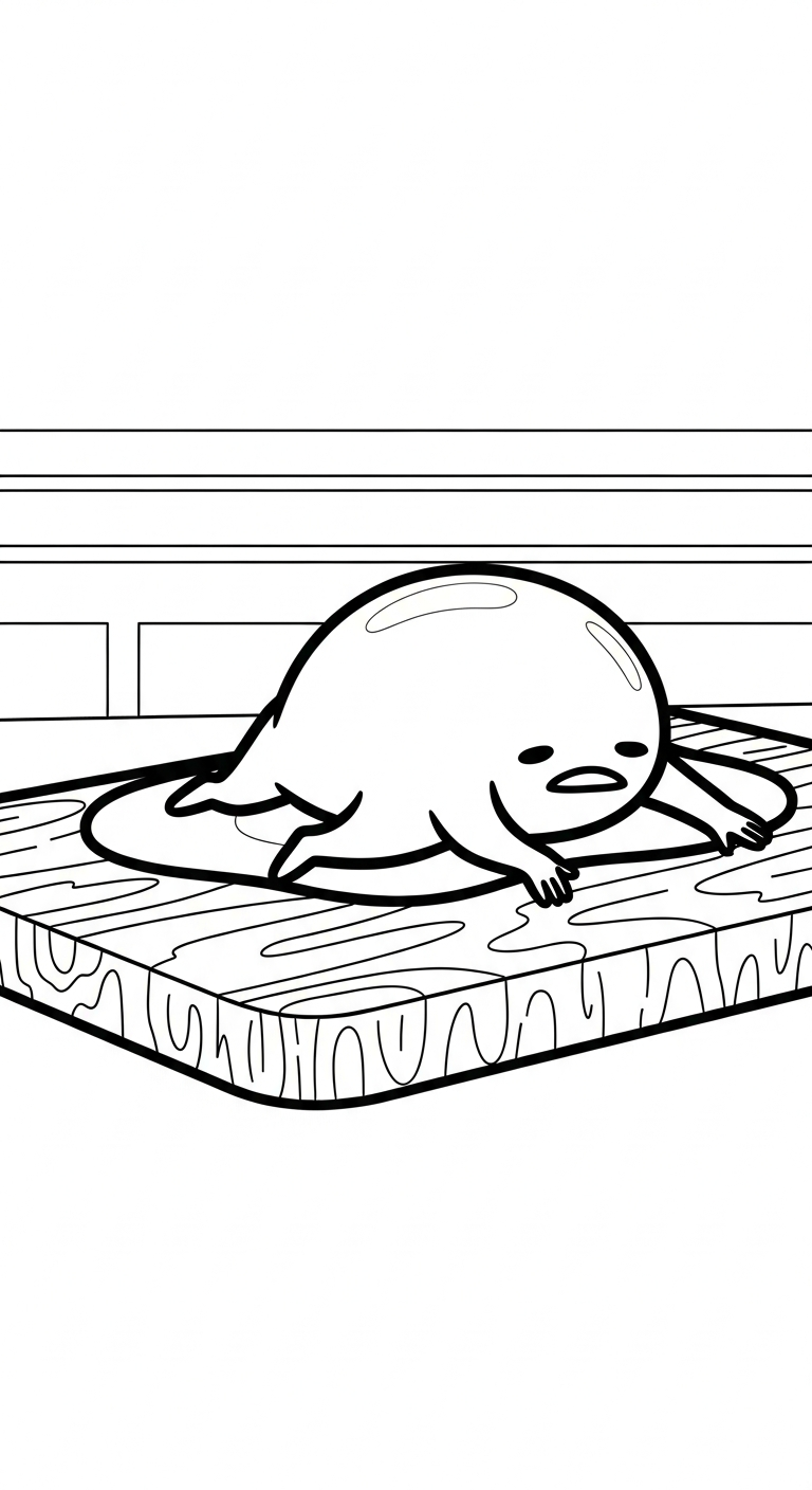 in hình tô màu Gudetama