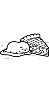 in hình tô màu Gudetama cho bé 7 tuổi