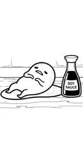 hình tô màu Gudetama cho bé tải về