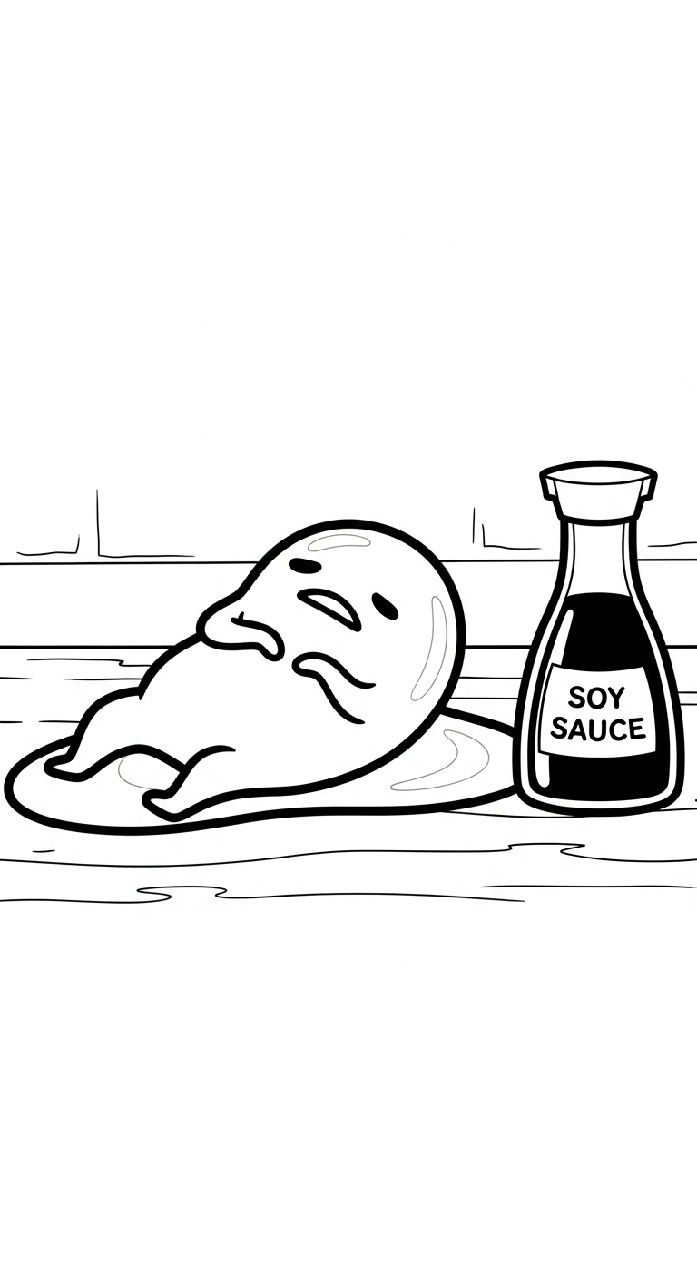 hình tô màu Gudetama cho bé tải về