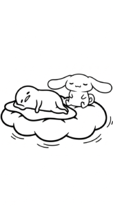 tải hình tô màu Gudetama cho bé miễn phí