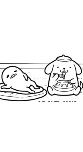 file pdf hình tô màu Gudetama cho bé