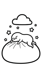 tranh tô màu Gudetama cho bé 6 tuổi miễn phí