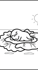 tải hình tô màu Gudetama cho bé 5 tuổi