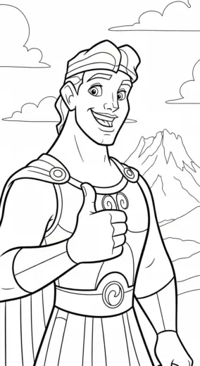 download tranh tô màu Hercules cho bé