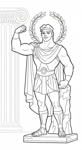 tranh tô màu Hercules in ngay