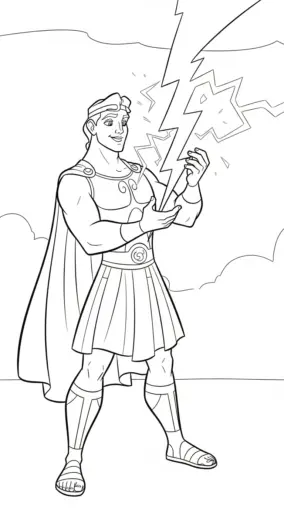 in hình tô màu Hercules cho bé 4 tuổi