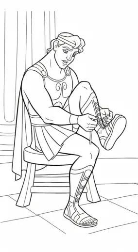 download hình tô màu Hercules cho bé