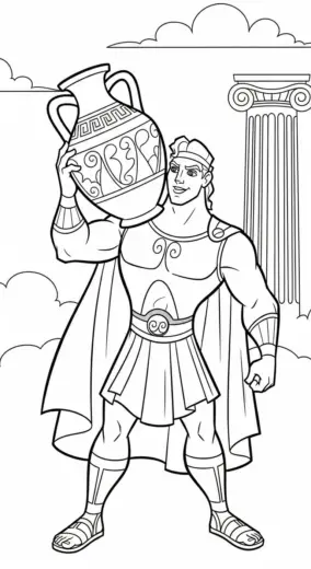 tải hình tô màu Hercules cho bé 6 tuổi