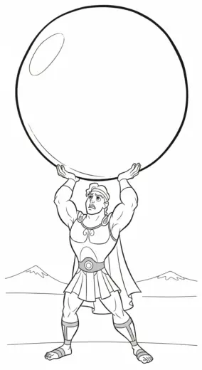 tranh tô màu Hercules cho bé 7-8 tuổi