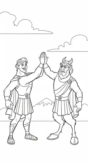 download tranh tô màu Hercules cho bé