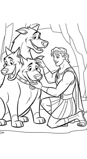 tải hình tô màu Hercules cho bé 7 tuổi