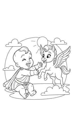 mẫu tranh tô màu Hercules cho bé
