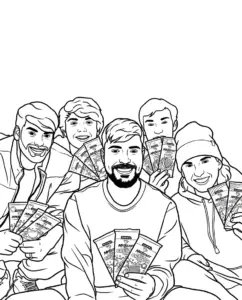 tải hình tô màu tranh tô màu MrBeast cho bé 5 tuổi