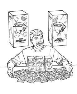 tranh tô màu tranh tô màu MrBeast cho bé 3 tuổi