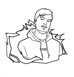 hình tô màu tranh tô màu MrBeast cho trẻ em