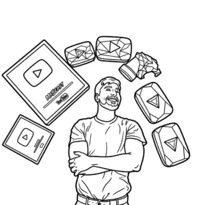 in hình tô màu tranh tô màu MrBeast cho bé 8 tuổi