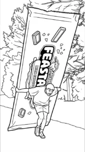 file pdf hình tô màu tranh tô màu MrBeast cho bé