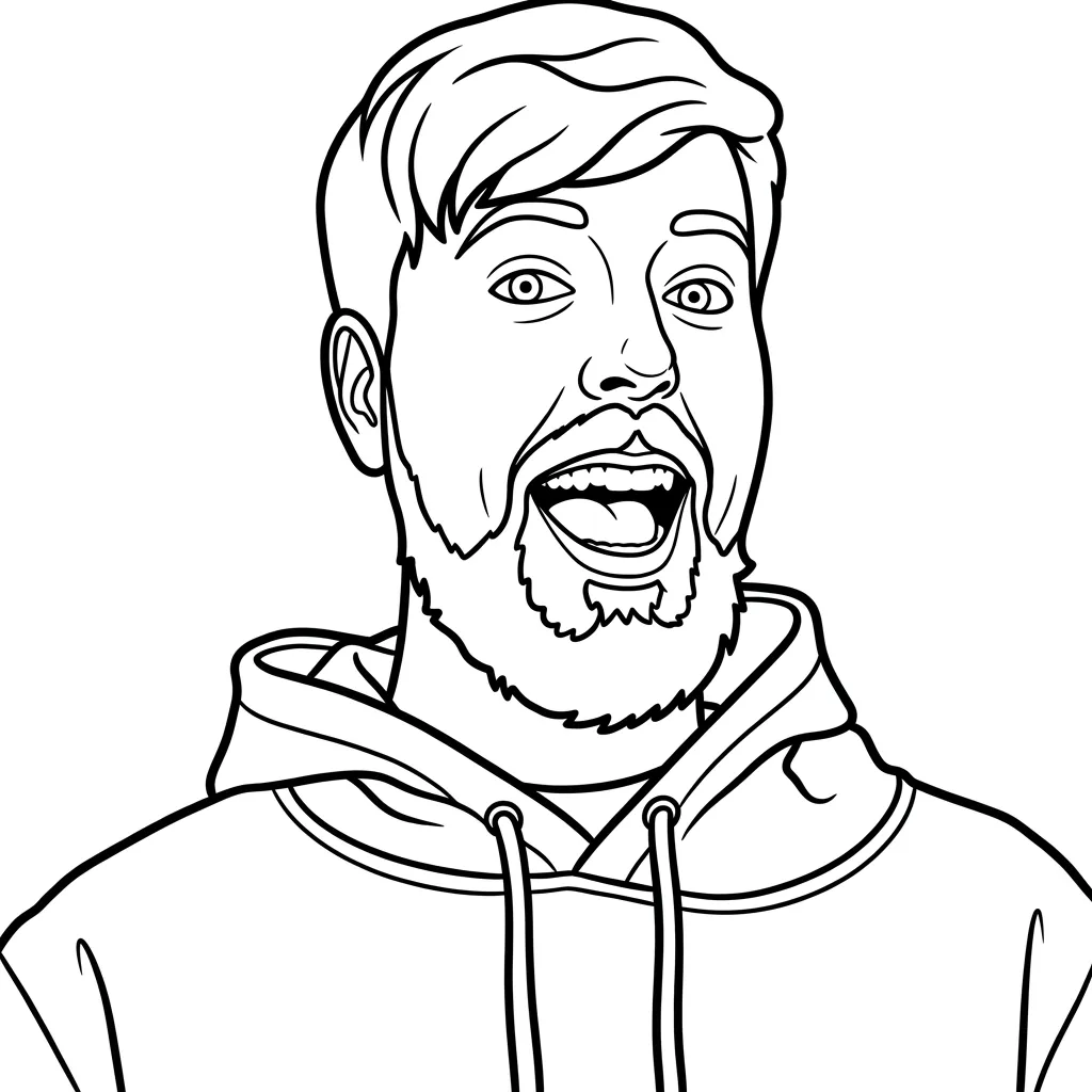 hình tô màu tranh tô màu MrBeast cho bé tải về