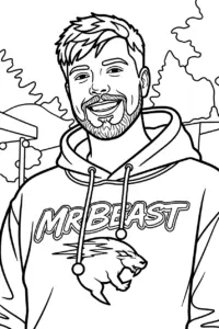 tải hình tô màu tranh tô màu MrBeast cho bé 6 tuổi