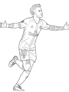 hình tô màu Neymar tập tô