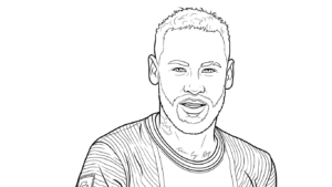 hình tô màu Neymar cho bé 7-8 tuổi
